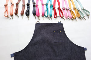 DELANTAL  MIXO BLUE  DENIM Y  CORREAS TERRACOTA