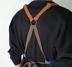 DELANTAL  MIXO BLUE  DENIM Y  CORREAS TERRACOTA