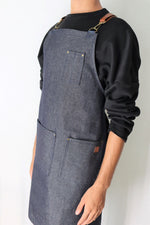 DELANTAL  MIXO BLUE  DENIM Y  CORREAS TERRACOTA