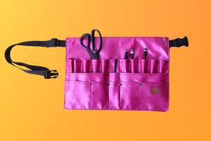 Makeup artist apron HOT PINK -Delantal de cintura Multibolsillo.