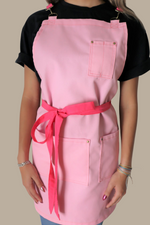 DELANTAL ROSA Y CORREAS EN  FUCHSIA